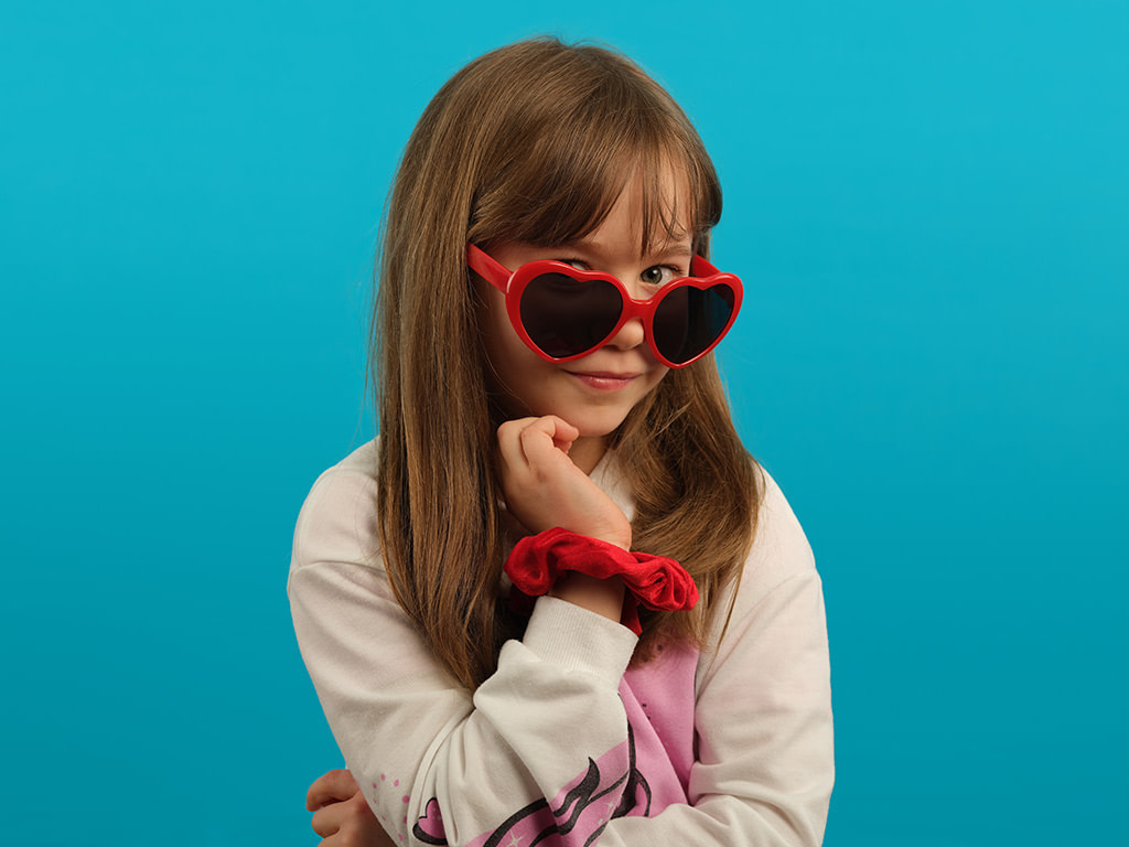 Bright colourful fun studio portrait photography