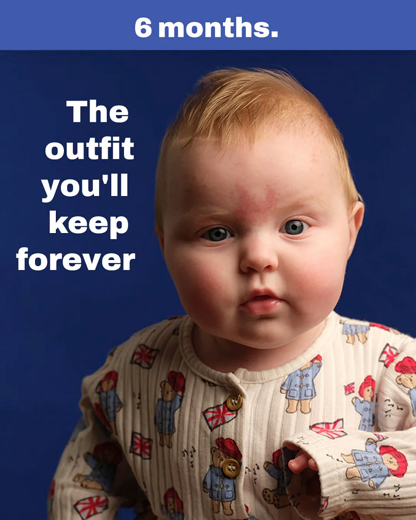 Premium 6-month-old milestone session North Yorkshire - High-end baby portrait photography